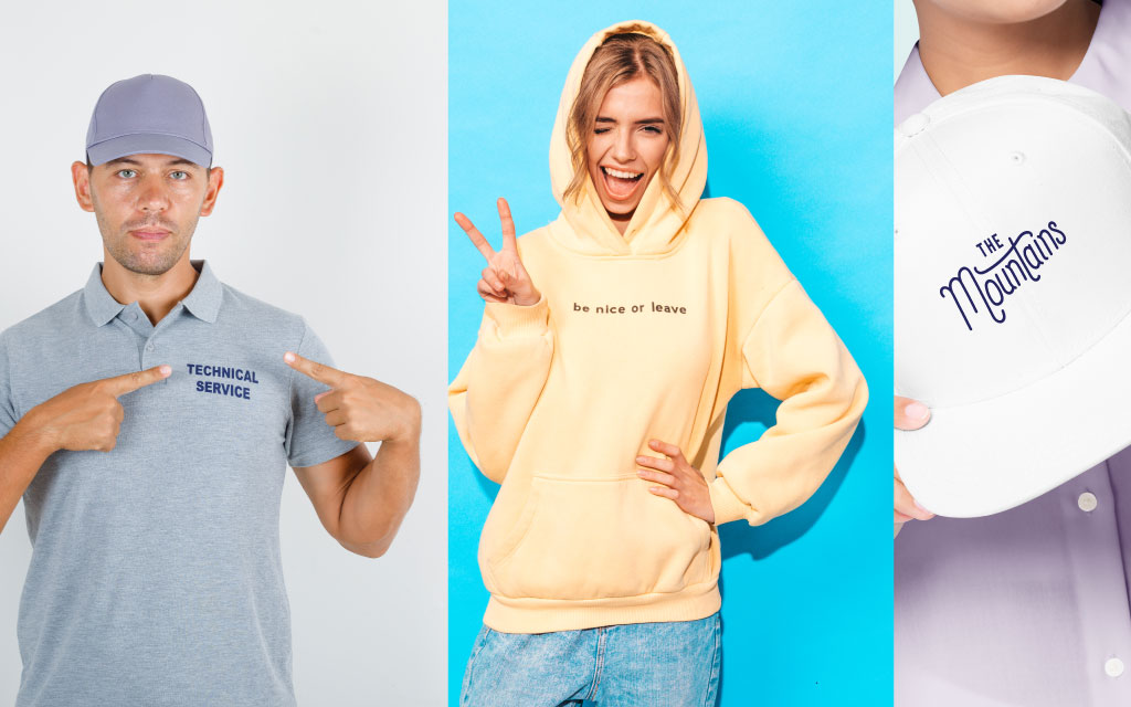 Stampa abbigliamento con scritte e loghi personalizzati