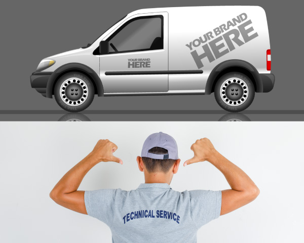 Decorazioni automezzi e stampa abbigliamento da lavoro